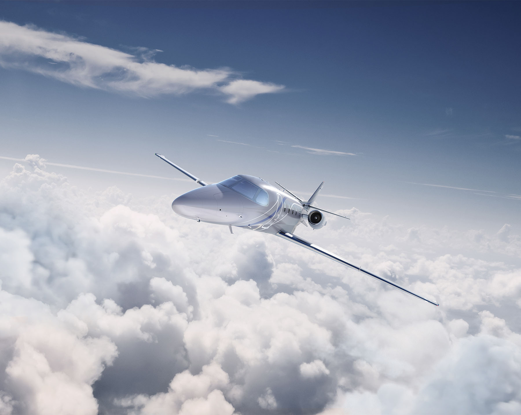 Citation Ascend flying above the clouds.